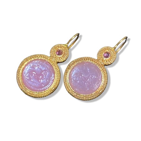 Michelangelo gioielli glass paste intaglio earrings