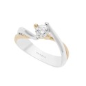 18 kt white and rose gold Comete solitaire ring