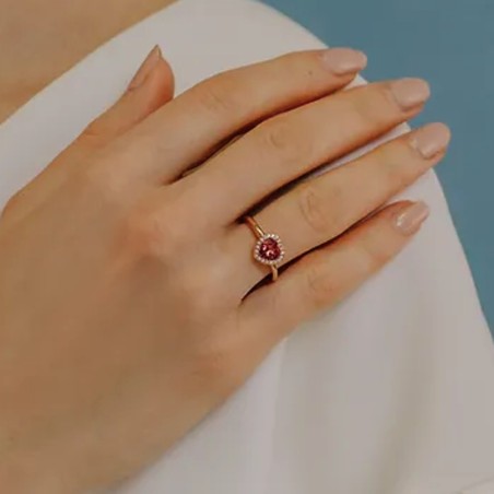 Anello Comete in oro rosa con topazio e diamanti