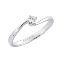 18 kt white gold Comete solitaire ring