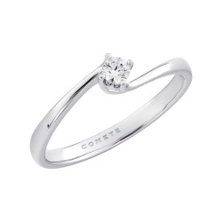 18 kt white gold Comete solitaire ring