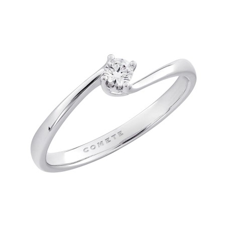 18 kt white gold Comete solitaire ring