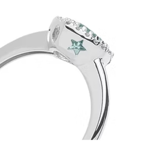 18kt white gold Comete ring with aquamarine and diamonds