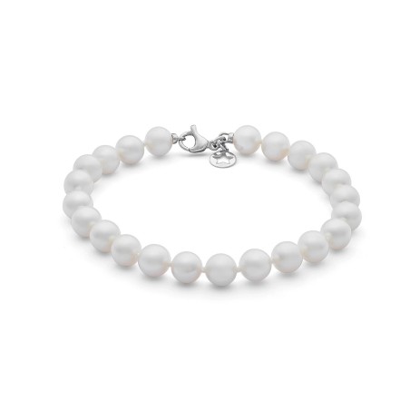 18kt white gold Comete bracelet with cultured pearls