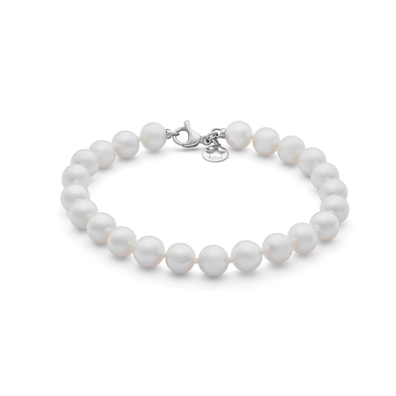 18kt white gold Comete bracelet with cultured pearls