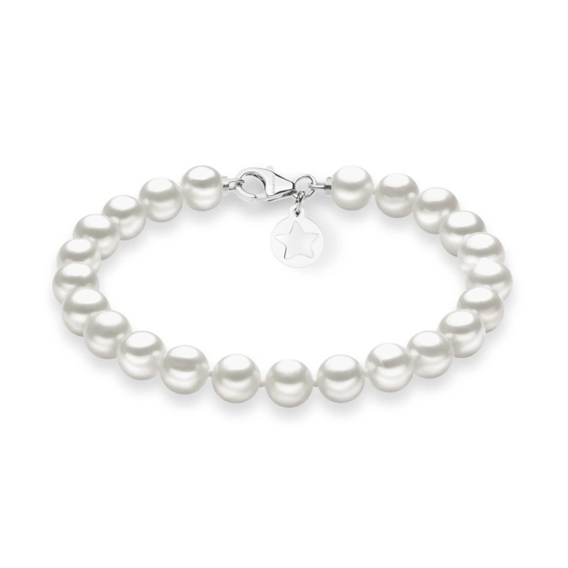 18kt white gold Comete bracelet with cultured pearls