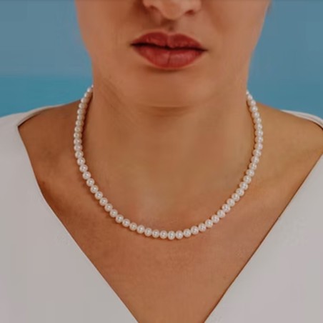 Collana Filo di Perle Acquadolce in Oro 18kt