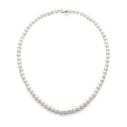 18kt white gold Comete necklace with cultured pearls