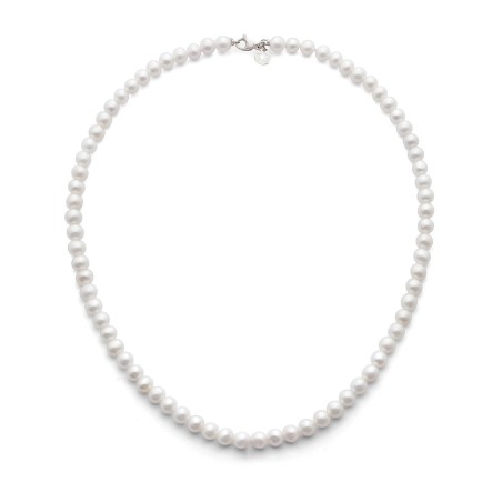 18kt white gold Comete necklace with cultured pearls