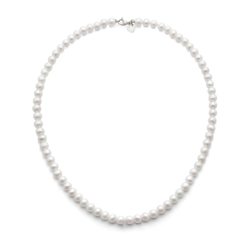 18kt white gold Comete necklace with cultured pearls