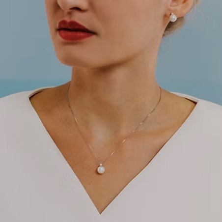 Collana Perla e diamanti in Oro 18kt