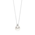 18kt white gold Comete necklace with cultured pearl and diamond