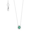 18kt white gold Comete necklace with emerald and diamonds