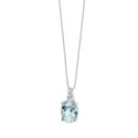 Collana in Oro 18kt con acquamarina e diamanti