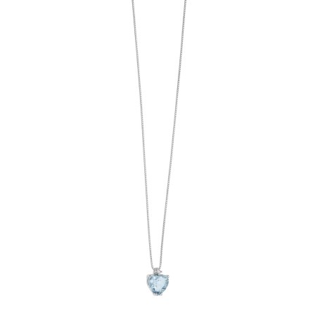 18kt white gold Comete necklace with aquamarine and diamond