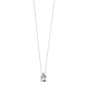 18kt white gold Comete necklace with aquamarine and diamond