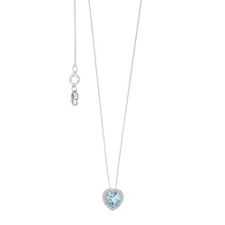 18kt white gold Comete necklace with aquamarine and diamond