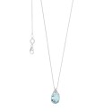 18kt white gold Comete necklace with aquamarine and diamond