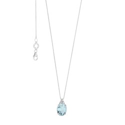 Collana in Oro 18kt con acquamarina e diamante