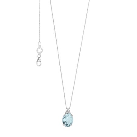 Collana in Oro 18kt con acquamarina e diamante