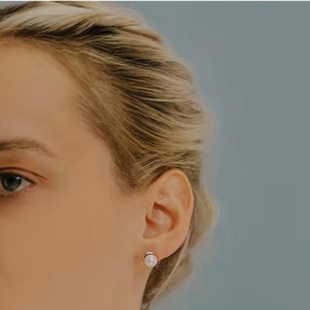 Orecchini Comete in oro bianco con perle e diamanti