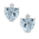 18 kt white gold Comete earrings with aquamarine and diamonds
