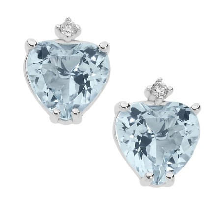 18 kt white gold Comete earrings with aquamarine and diamonds