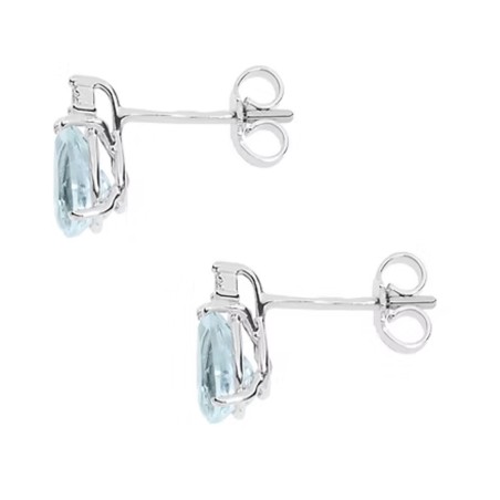 18 kt white gold Comete earrings with aquamarine and diamonds