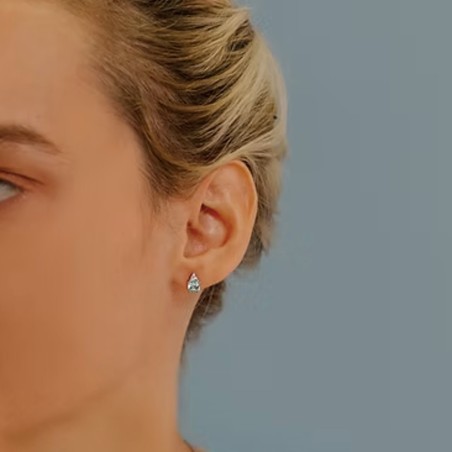 18 kt white gold Comete earrings with aquamarine and diamonds