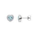 18 kt white gold Comete earrings with aquamarine and diamonds