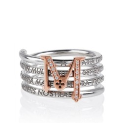 925 sterling silver and rose gold TUAM X ring with diamonds