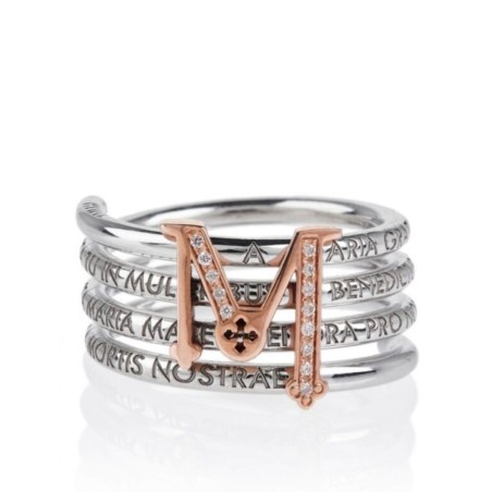 925 sterling silver and rose gold TUAM X ring with diamonds