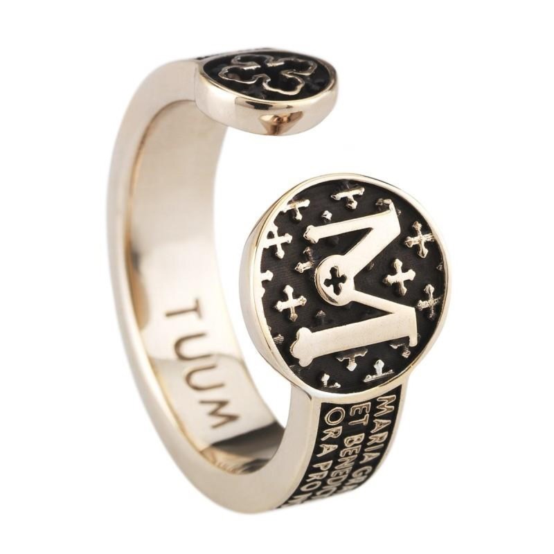 Tuum bronzed 925 sterling silver Infinitum Hail Mary ring