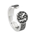 Tuum burnished 925 sterling silver Infinitum Hail Mary ring