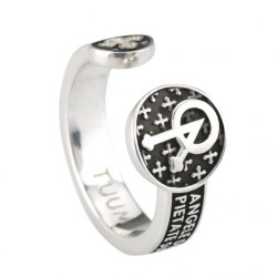 Tuum anello Infinitum Angelo di Dio argento 925 brunito