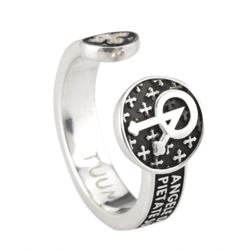 Tuum anello Infinitum Angelo di Dio argento 925 brunito