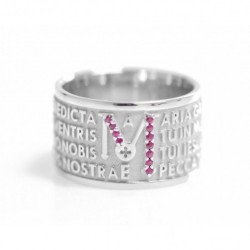 Tuam anello Ave Maria argento 925 con rubini