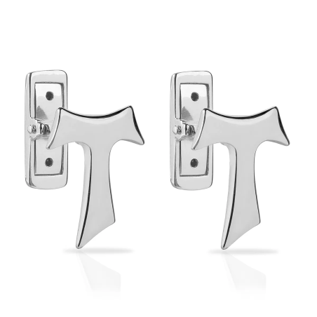 Sterling silver Franciscan Tau cross cufflinks