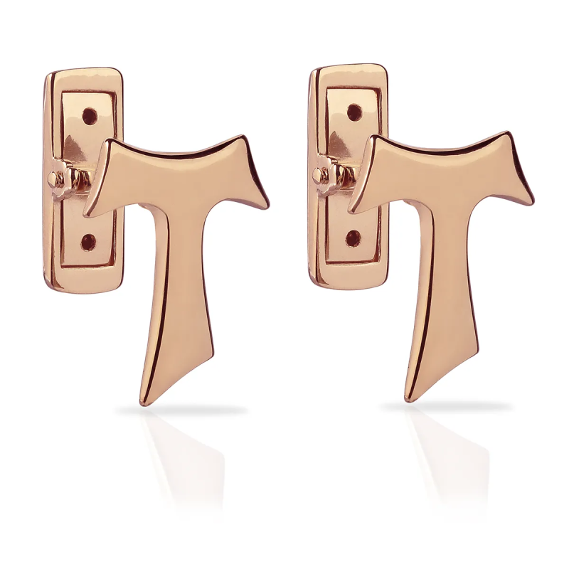Sterling silver Franciscan Tau cross cufflinks