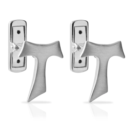 Sterling silver Franciscan Tau cross cufflinks