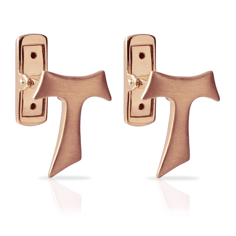 Sterling silver Franciscan Tau cross cufflinks