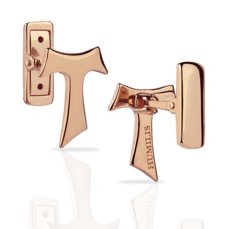 Gold Franciscan Tau cross cufflinks