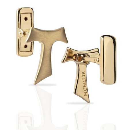 Gemelli Segno Tau francescano in oro