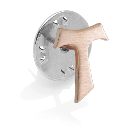 Spilla Segno croce Tau francescana in oro