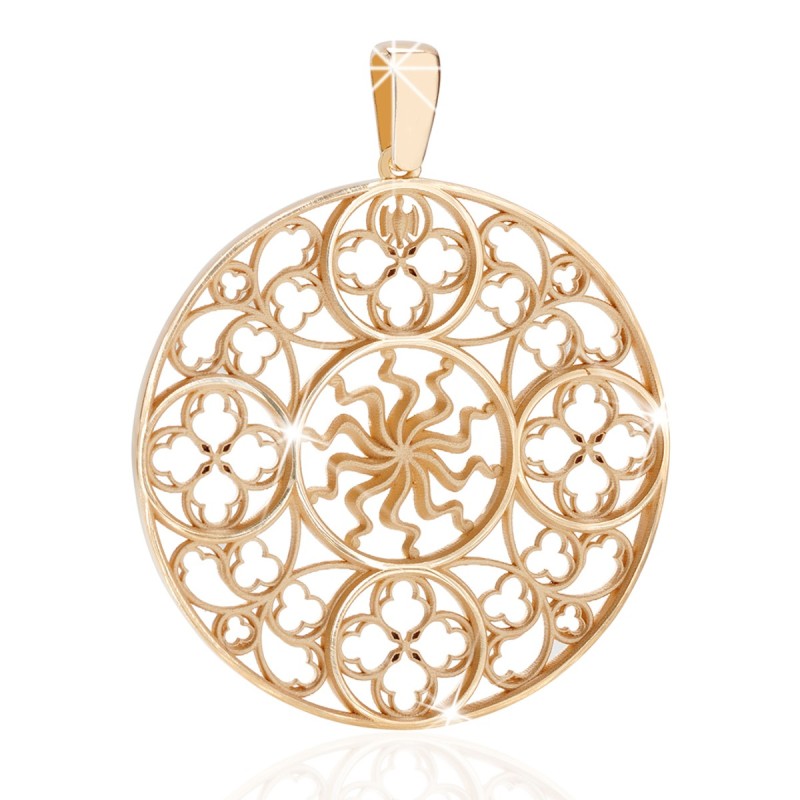 Sterling silver Milan's frontal rosewindow pendant