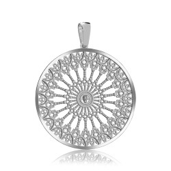 Sterling silver Orvieto's rosewindow pendant