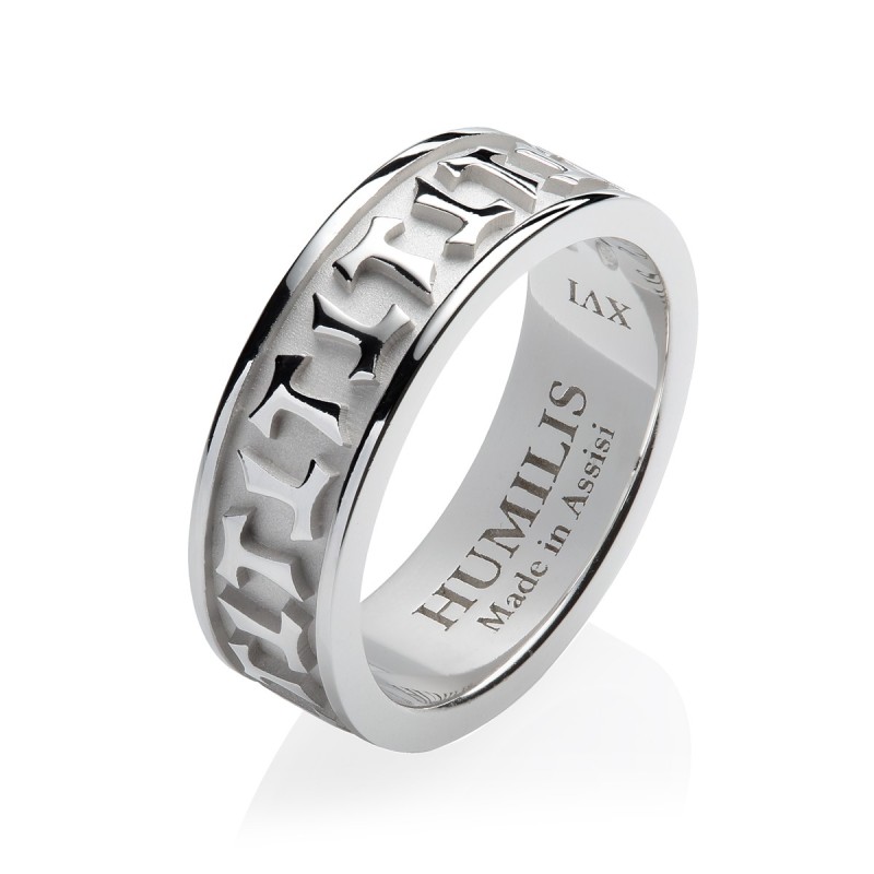 Anello collezione Classica croce Tau francescana in argento