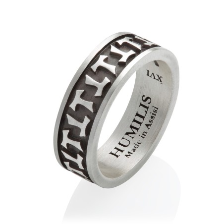 Anello collezione Classica croce Tau francescana in argento