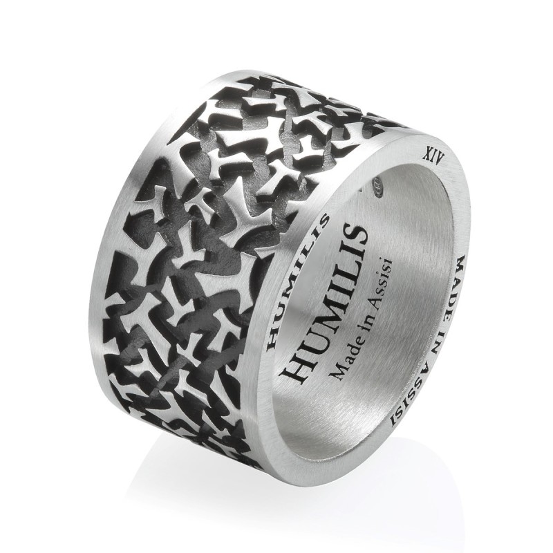 Sterling silver Classic Random collection ring Franciscan Tau cross