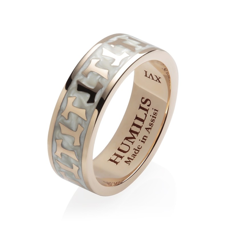 Anello collezione Classica croce Tau francescana in oro